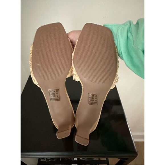 Qupid KAYLEE-83 Natural Raffia Woven Straw Heeled Sandals sz 10 - Picture 7 of 7